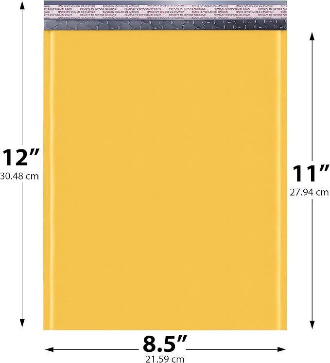 Kraft Bubble Mailers 8.5x12, Self Seal Padded Envelopes #2, 200 Pack Bulk | Fits 8.5x11 Documents & Photos, No Tape Needed, Cushioned Protection, Tear-Resistant Yellow Kraft, Made in USA
