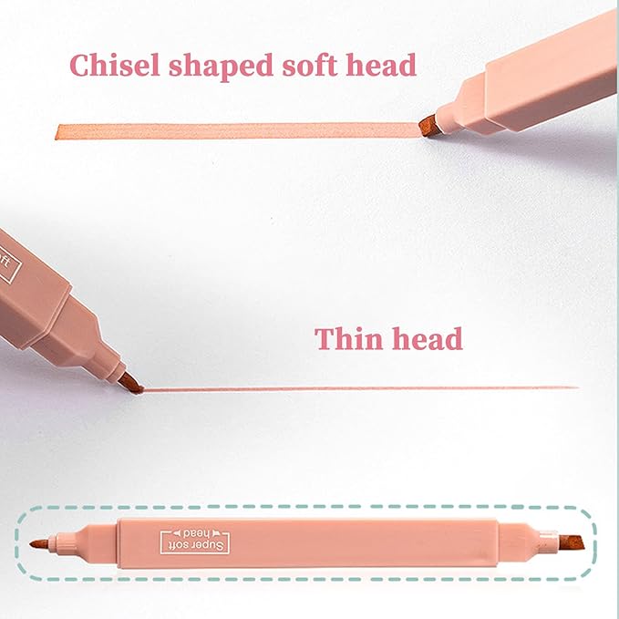6pcs Pastel Highlighter Aesthetic Cute Highlighters Bible Highlighters No Bleed， Soft Chisel Tip Marker for Diary Plan Notes