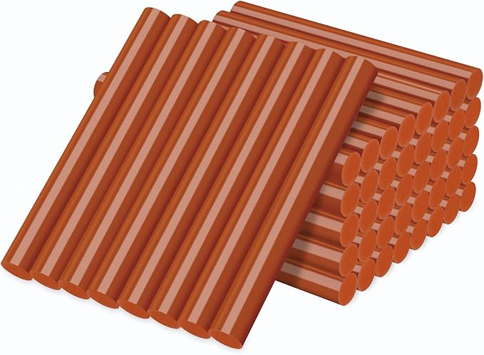 Brick Red Hot Glue Stick, Manarty 48 PCS Full Size 0.43" Dia x 4" Long Hot Melt Glue Sticks, Adhesive EVA Glue Sticks Standard for Seal Stamp DIY Art Craft Decoration Office Project