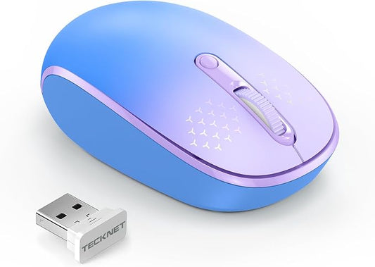 TECKNET Compact Ambidextrous Wireless Mouse for Laptop | 2.4G Quiet Computer Mouse with USB Receiver, 3 Adjustable DPI Portable Cordless Mice for Chromebook, Laptop, PC, Mac
