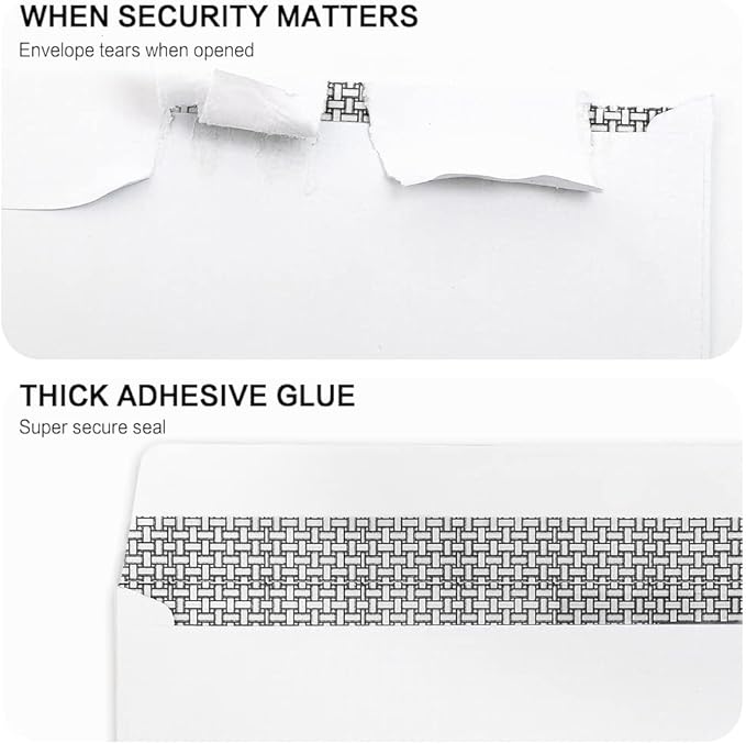 #9 Double Window Security Envelopes, HERKKA No.9 Double Window Business Envelopes Designed for Invoices and Business Statements - Number 9 Size 3 7/8 Inch X 8 7/8 Inch - 24 LB - 500 Pack