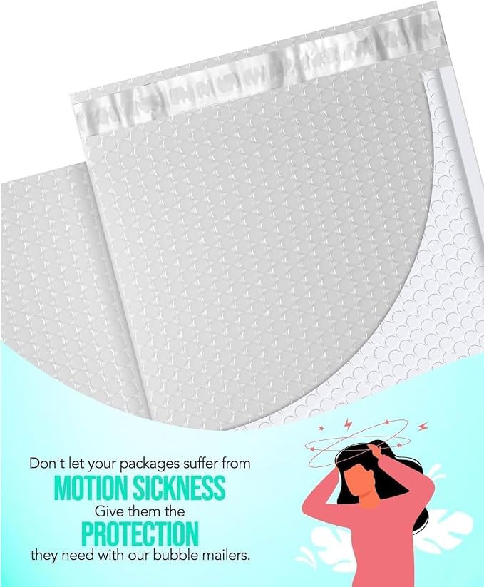 GSSUSA White Bubble Mailers 8.5x12" 250 Pack Padded Envelopes Self Seal | 8.5x11" Usable Size, Shipping Bags for Clothes Magazines, Strong Adhesion, Tear Proof Waterproof, Small Business Supplies