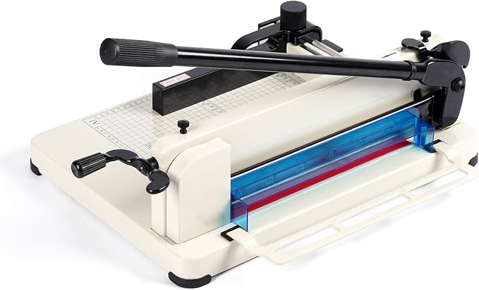 Heavy Duty Paper Cutter,12 inch Guillotine Paper Cutter,Guillotine Paper Cutters and Trimmers Cards Leather with Metal Base for Office Home School (White, a4)