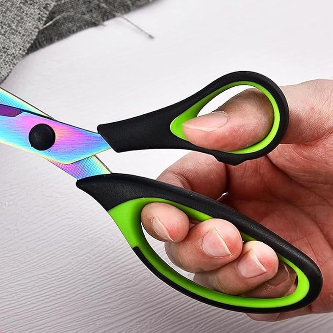 Scissors All Purpose,Titanium Blades Scissors, Heavy Duty, Soft Grip Handle - Set of 3, Great for Office, Sewing, Arts & Home