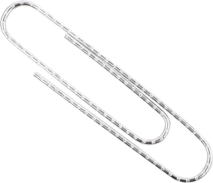 ACCO Jumbo Paper Clips, Non-Skid, Premium, Steel Wire, 20 Sheet Capacity, Silver, 1 Box of 100 Clips (A7072510)