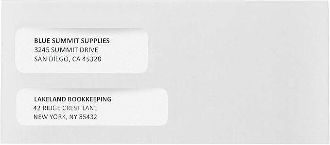 500 No. 9 Flip and Seal Double Window Security Envelopes - Designed for Quickbooks Invoices and Business Statements with Self Seal Flip Press and Seal Flap -Number 9 Size 3 7/8 Inch X 8 7/8 Inch