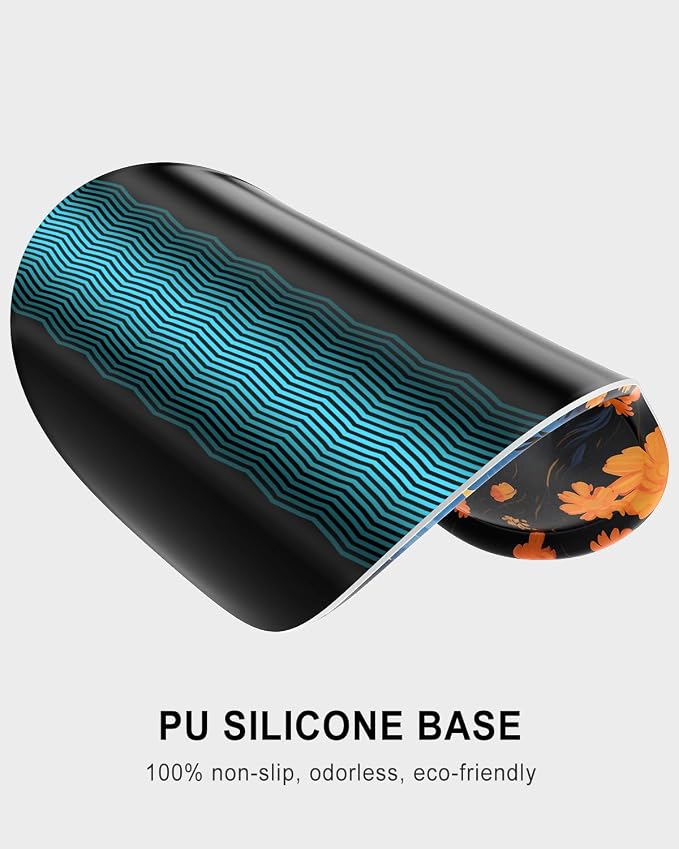 Auhoahsil Ergonomic Mouse Pad with Wrist Rest, Comfortable Silicone Non-Slip Computer Pain Relief Gel Mouse Mat with Wrist Support for Gaming, Work, Office, Women & Men, Cute Pattern, Star Cat