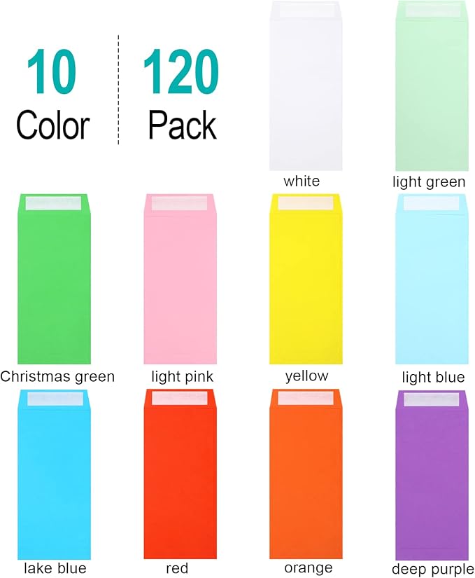 Cash Envelopes -120 Envelopes Money Saving Challenge, 3.2x6.6inch Money Envelopes for Budgeting, Coins, Checks, Gift Cards & Tickets (Pack of 2)