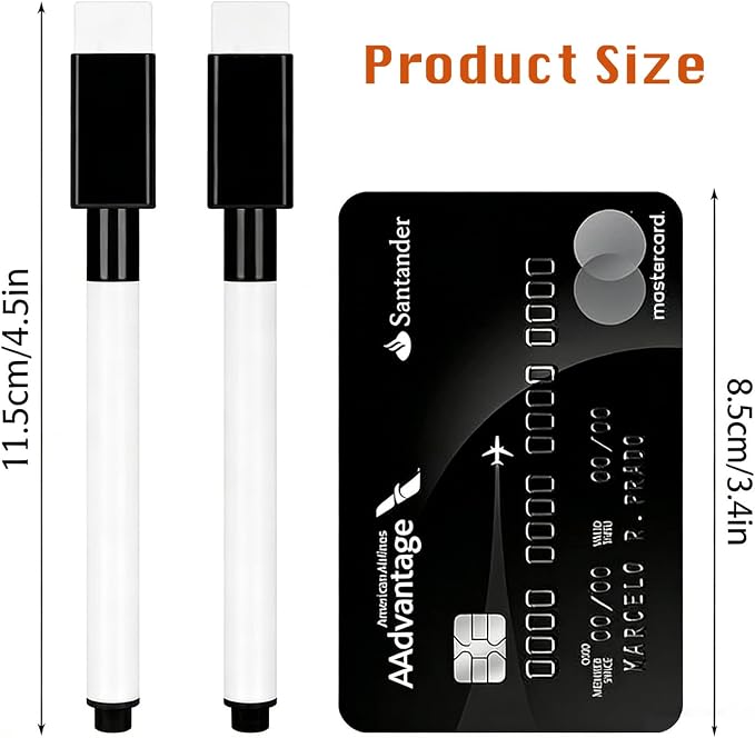26 Pcs Black Magnetic Dry Erase Markers, Small Dry White Board Markers Fine Point Tip Nwith Eraser Cap for Teachers Office School Supplies