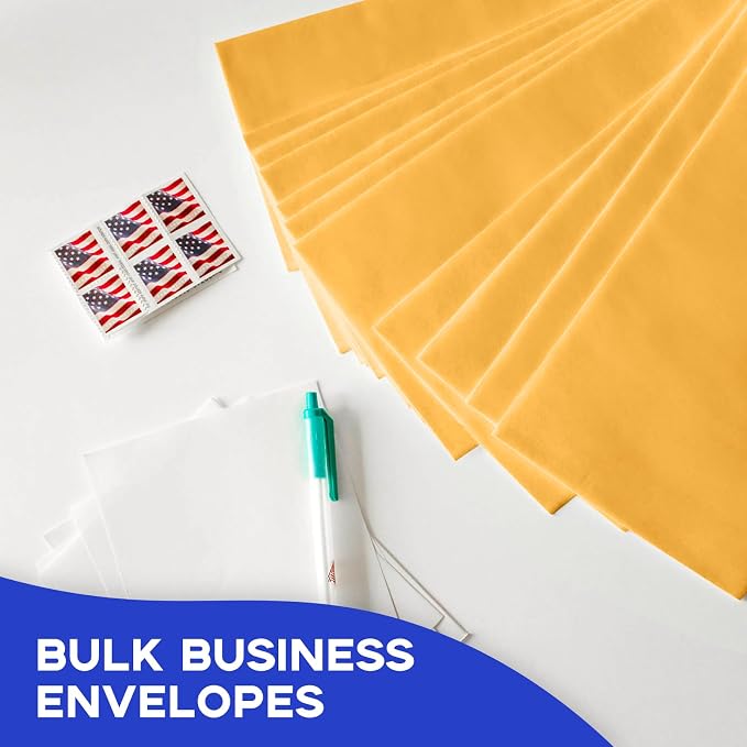 Goefun Manilla Envelopes 6x9, 250 PCS | Self Seal, Catalog Envelopes, For Mailing, 100GSM Paper, Brown Kraft
