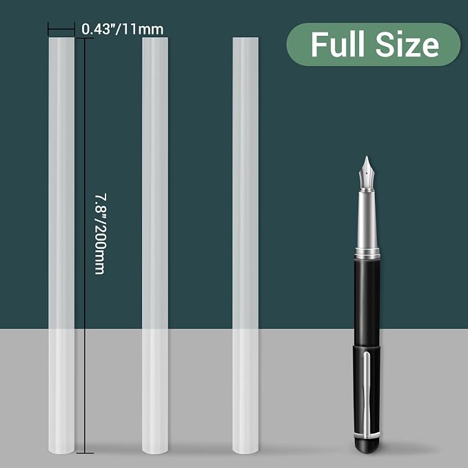 Manarty Clear Hot Glue Sticks Full Size, 0.43" Dia x 8" Long Hot Melt Craft Glue Sticks for Fabric Wood, All Temp Adhesive Glue Sticks for Repair, Decoration, Art, DIY, Gluing Project, 24 PCS