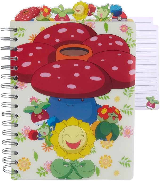 Pokémon Tab Journal Notebook, Spiral Bound, 144 Lined Pages, 8 x 7 inches
