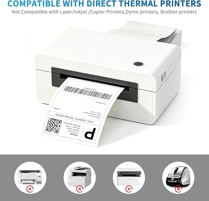 9527 Product 4" x 6" Zebra Fanfold Direct Thermal Shipping Labels,2 Stacks, 4000 Labels White, Perforated (2,000 Label per Stack)