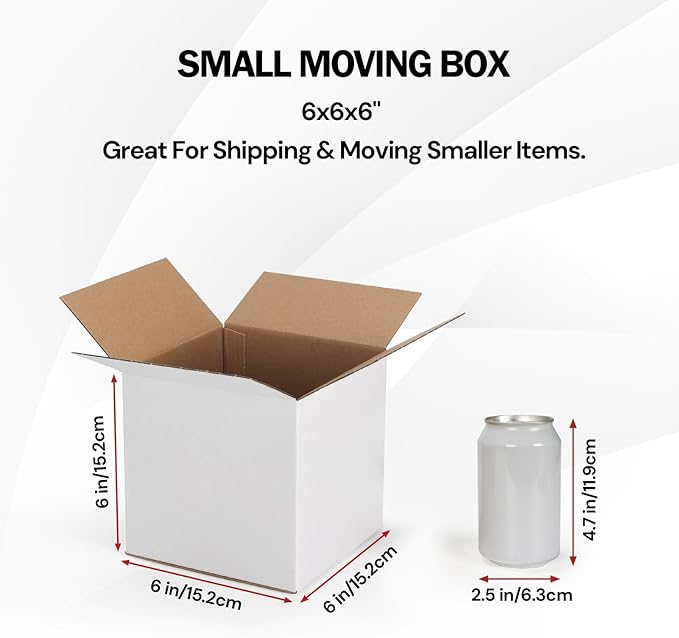 Rempry 30 Pack 6x6x6 Shipping Boxes White, Small Corrugated Cardboard Box for Mailing, Packaging Small Business, Kraft Mailer Gift Boxes