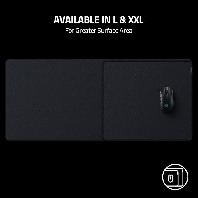 Razer Strider Hybrid Mouse Mat with a Soft Base & Smooth Glide: Firm Gliding Surface - Anti-Slip Base - Rollable & Portable - Anti-Fraying Stitched Edges - Water-Resistant - XXLarge