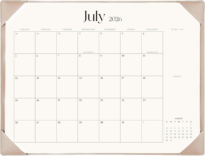 Desk Calendar 2026-2027 with Desk Mat – 22" x 17" Large Desk Pad Calendar Runs from July 2026 to December 2027, Office Supplies Desktop Monthly Calendar for Home & Office