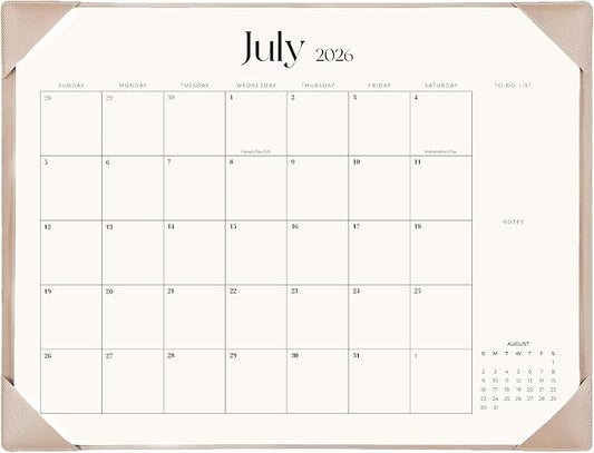 Desk Calendar 2026-2027 with Desk Mat – 22" x 17" Large Desk Pad Calendar Runs from July 2026 to December 2027, Office Supplies Desktop Monthly Calendar for Home & Office