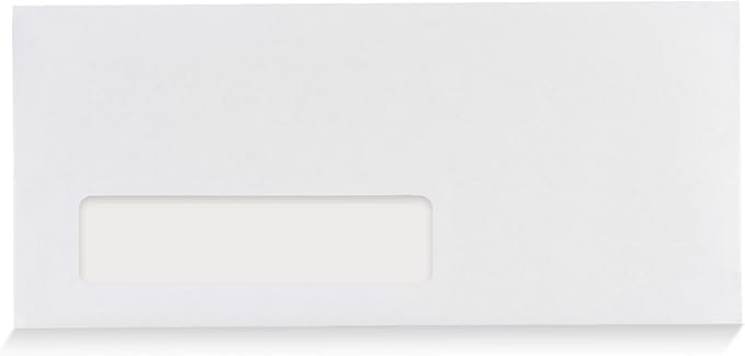 Aimoh #10 Single Left Window Envelopes -Gummed Closure -Size 4-1/8x9-1/2 Inches -24LB-1000 Count(35410-1000)