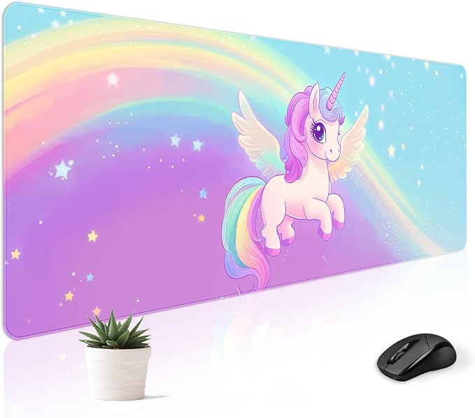 Mousepad Desk Mat Gaming Large Keyboard Cute Office Desktop Computer Laptop Cartoon XXL Long Giant Big Kawaii Aesthetic Girly Pretty Design Women Girl Gamer Oversized Wide 30x12'' Mousepad