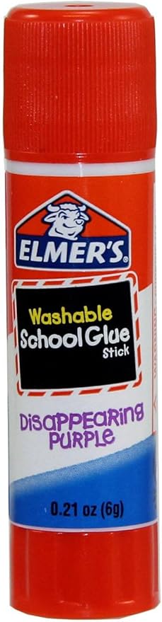 Elmer's Disappearing Purple (6g) and Clear Re-Stick School Glue Sticks (8g), Washable, 6 Grams, 7 Count
