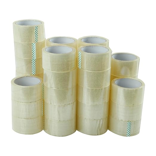 36 Rolls Thin Heavy Duty Carton Sealing Clear Packing Tape 2 Inch x 55 Yards 3" Core 2 Mil Thick, Strong Pressure-Sensitive Adhesive Packaging Tape for Storage Moving Mailing Box Shipping