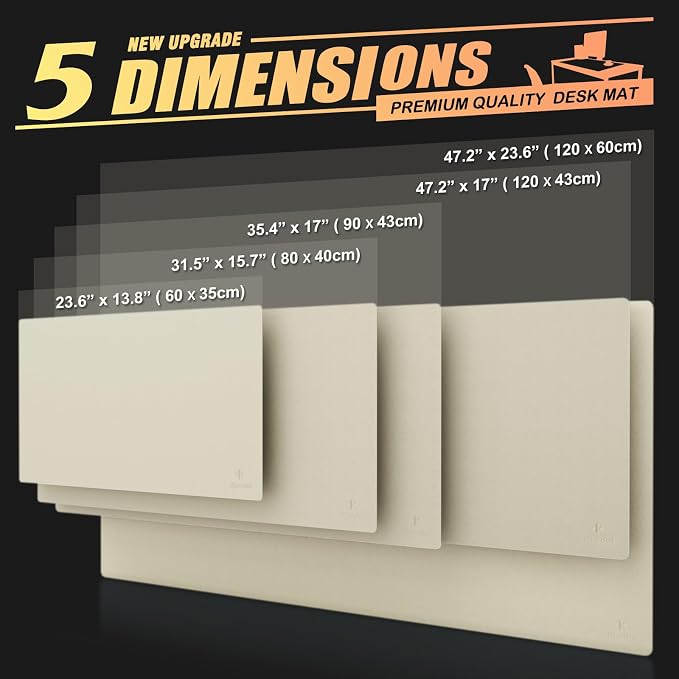 K KNODEL Extra Large Desk Mat, Leather Mouse Pad (47.2"x23.6", Ivory Cream) | Desk Pad, Keyboard Pad, Computer and Laptop Mat, Desktop Protector and Cover, Writing Pad and Blotter for Home Office
