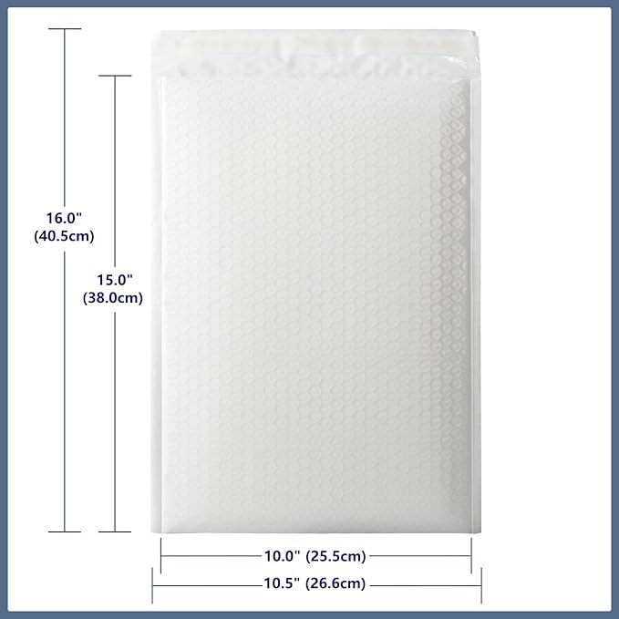 30 Pack White Bubble Mailers 10.5x16 Inch Poly Padded Envelopes Self-Seal Bubble Mailer Shipping Envelopes for Shipping Clothes, Packing