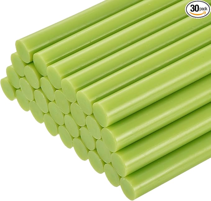 uxcell 30pcs 11mm x 100mm Mini Hot Glue Gun Sticks 4-inch x 0.43-inch High Sticky Large Hot Glue Sticks for Glue Gun, Fruit Green