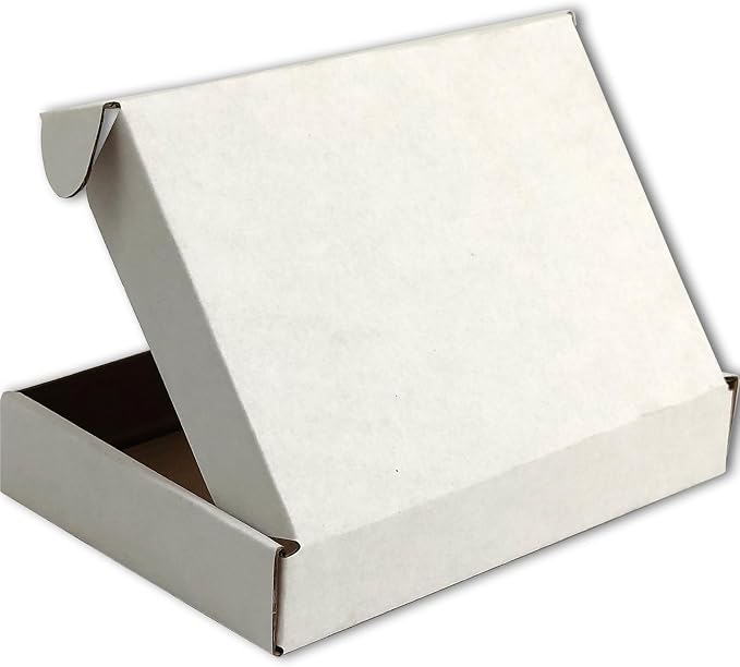 6x4x1 Shipping Boxes Set of 50, White Mailer Corrugated Cardboard Box | for Packaging, Literature, Packing, Mailing, Storage, Small Business, Moving, Gift, Supplies, Quick Fold, Tab Locking