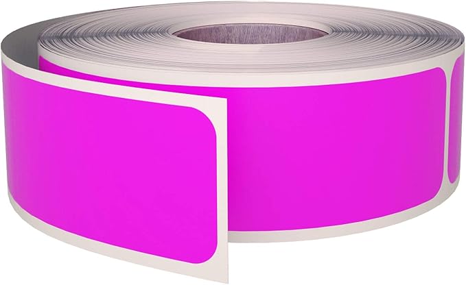 Write on Labels Neon Pink Color Stickers for File Folders 3x1 inch (7.5cm x 2.5cm) 250 Pack by Royal Green