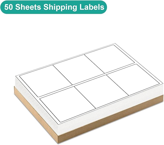 MFLABEL 3¾ "" x 4 "" Shipping Address Labels - FBA Ready, 6-Up Sticker, White, Easy to Peel, Laser/Ink Jet, 6 Per Page (21000 Labels, 3500 Sheets)