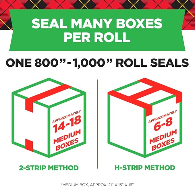 Scotch Tough Grip Moving Packing Tape, Clear, Moving Tape That Secures Boxes up to 80 Pounds, 1.88 in. x 22.2 yd., 6 Tape Rolls with Dispensers