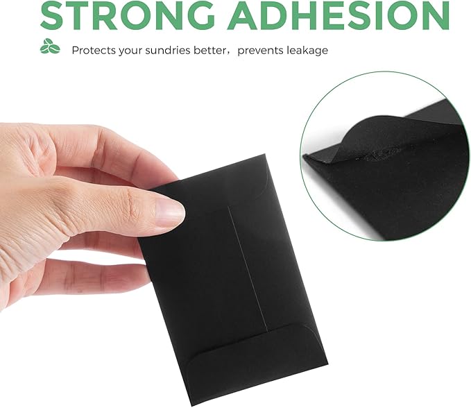 ACSTEP 500 Pack Coin and Small Parts Envelopes #1 Tip Envelope 2-1/4 X3-1/2 Mini Envelope with Gummed Flap for Home, Garden or Office Use(Black)