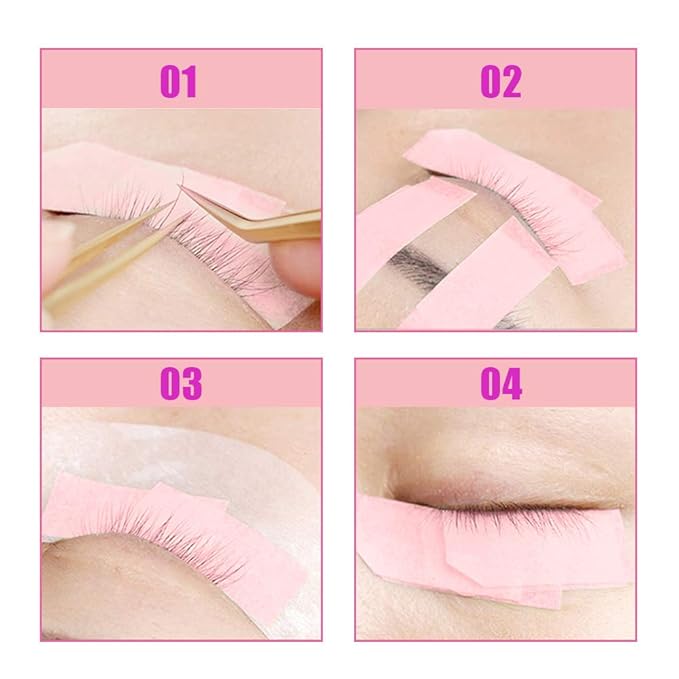 G2PLUS 6 Rolls PE Micropore Medical Tape Roll, 1/2'' x 59 Yards Lash Tape, Pink Eyelash Tape for Eyelash Extensions, Wound, Sensitive Skin - Individual Package