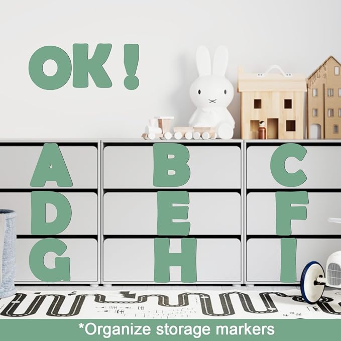 Qyeahkj 150PCS Large 7" Font Bulletin Board Letters and Punctuation Cutouts Set Green Eucalyptus Alphabet Combo Pack Decoration for Classroom Bulletin Board Display Wall Home School Poster Decor