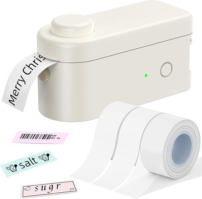 Makeid L1 Label Maker Machine with Tape Includes 3 Label Tapes - Portable & Rechargeable Label Makers Compatible with 9 12 16mm Tape - Mini Bluetooth Labeler for Organizing Office Home School