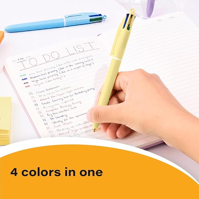 BIC 4 Color Pastel Ballpoint Pen with Soft-Touch Barrel and 1.0 mm Medium Point, 3-Count in Assorted Ink