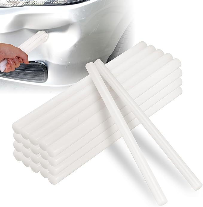 52 Pcs Paintless Dent Repair Glue Sticks Hot Glue Sticks, Premium-Quality Formula Hot Stick, 0.43” Dia x 8” Long PDR Glues for Craft Gun and Car Body Repair Dent Removal Tool - Milky White