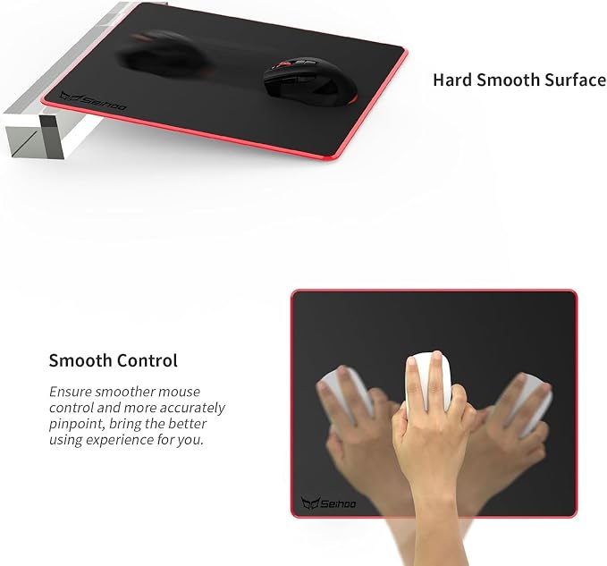 Mouse Pad, Resin Hard Surface Mouse Mat Polymer Silicone Bottom Gaming Mousepad No Smell Waterproof for Games, Office 24 x 20cm (9.5 x 7.8in)