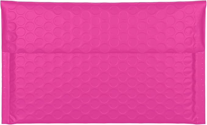 Pink Side-Loading Bubble Mailers 8 x 5 Inches,Self-Seal Padded Mailing Envelopes, Pack of 27