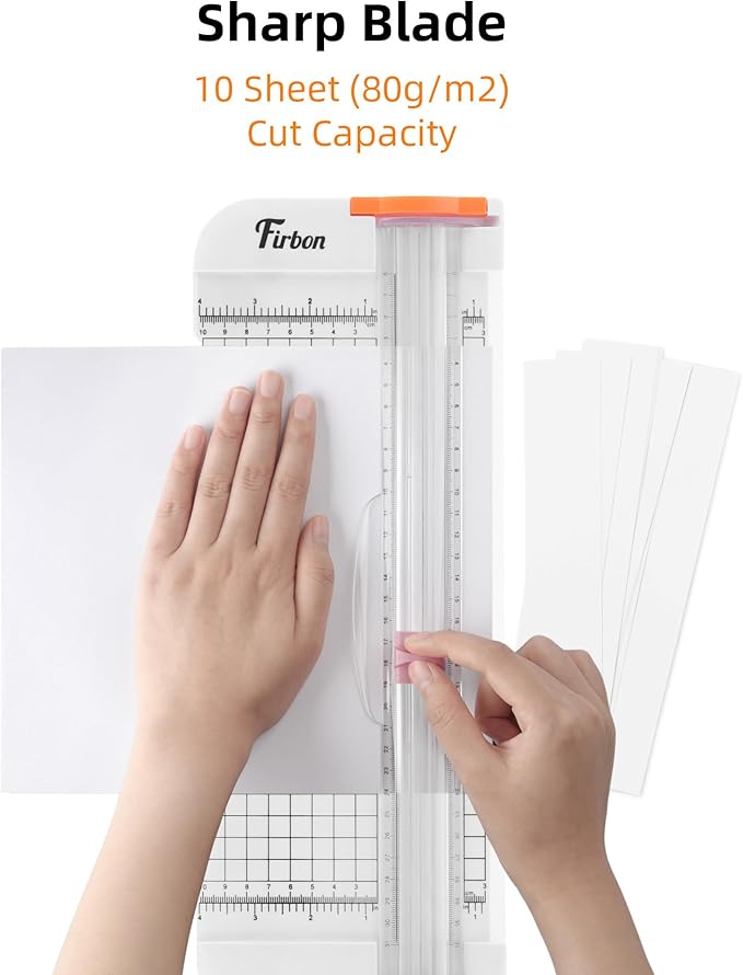 Firbon 5 Piece Pink Refill Blades for Paper Cutter, Spring-Loaded Safeguard Design Replacement Blade for Paper Trimmers