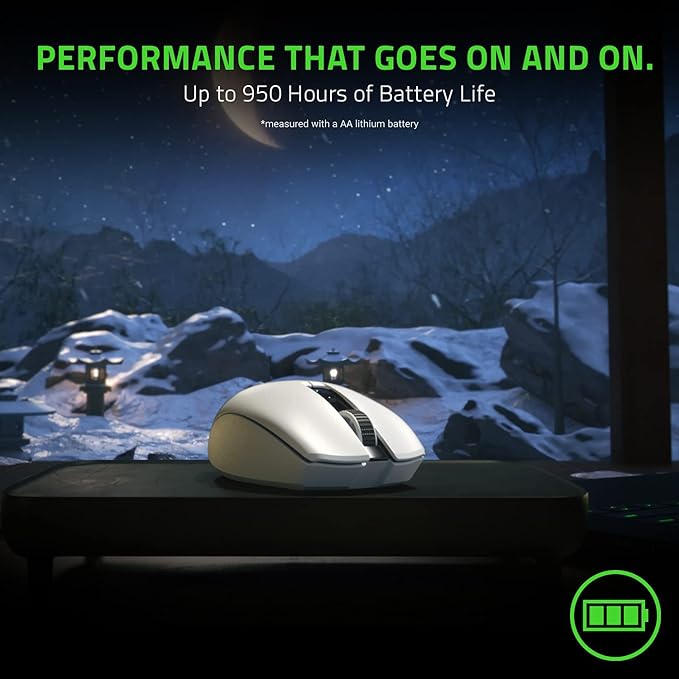 Razer Orochi V2 Mobile Wireless Gaming Mouse: Ultra Lightweight - 2 Wireless Modes - Up to 950hrs Battery Life - Mechanical Mouse Switches - 5G Advanced 18K DPI Optical Sensor - White