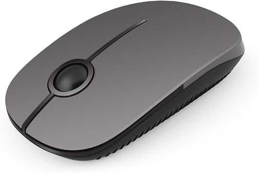 VssoPlor Wireless Mouse, 2.4G Slim Computer Laptop Mouse, Black and Gray | Portable Mouse, Plug & Play USB Nano Receiver, Quiet Silent Optical Mice for Notebook, PC, Laptop, Computer, Windows, Mac