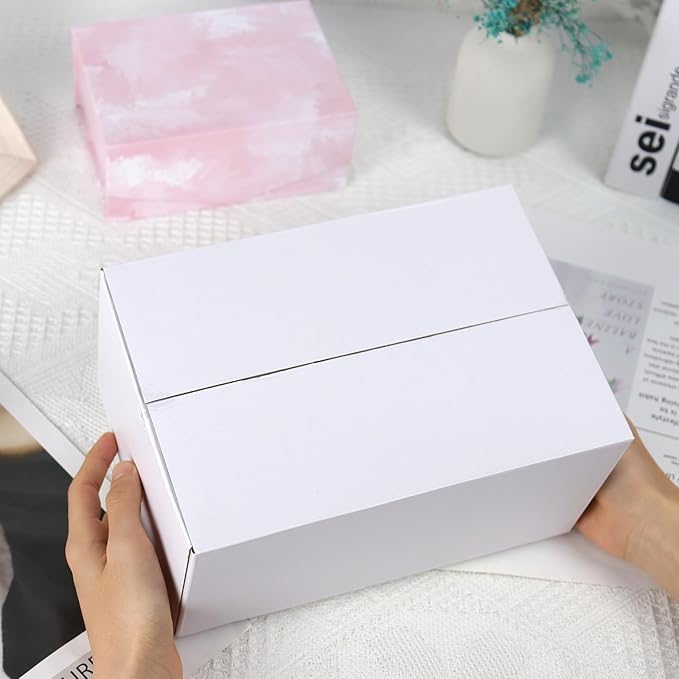 10x7x6 Inch Medium Shipping Boxes 30 Pack, White Corrugated Cardboard Box, Mailing Packaging Boxes for Small Business