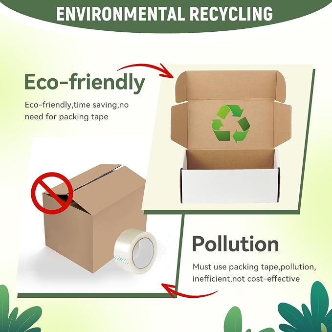 10 Pack 10"x7"x3" inch Small Shipping Boxes White Corrugated Cardboard Box for Small Business, Mailer, Shipping, and Packing