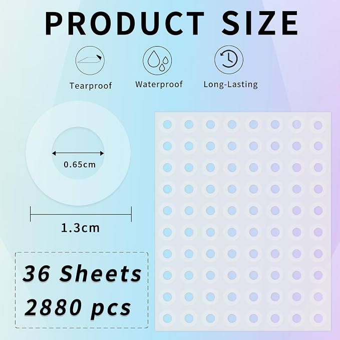 Hole Reinforcement Stickers Labels,Clear,Pack of 2880