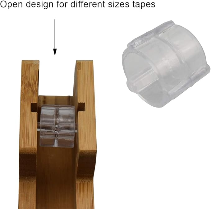 Enyuwlcm Bamboo Desk Tape Dispenser Natural Tape Dispenser with Open End Made of 100% Bamboo 1 Pack