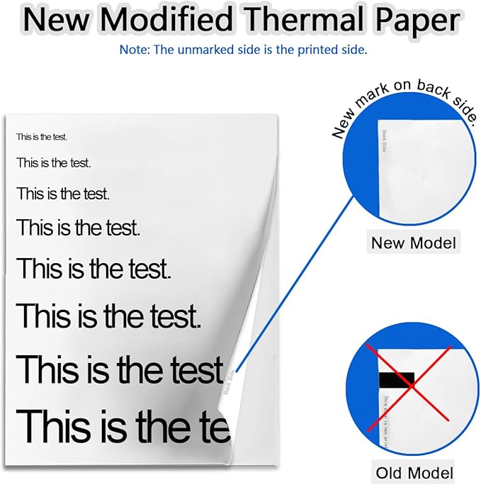Thermal Printer Paper 8.5 x 11 Inch, 200 Sheets US Letter Size Thermal Paper, Compatible with M08F/A40 Thermal Portable Printer, Continual Feeding Folded Printing Paper (200 Sheets/Continuous Folding)