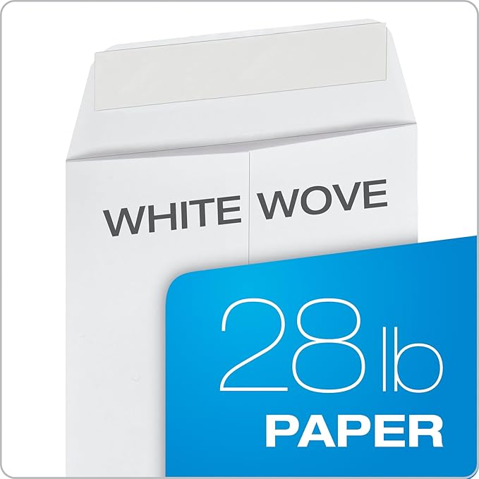 Columbian Catalog Envelopes, 6 x 9, Release & Seal Self-Sealing Closure, 28 lb White Wove (COLO652), 100 per Box (Pack of 10)