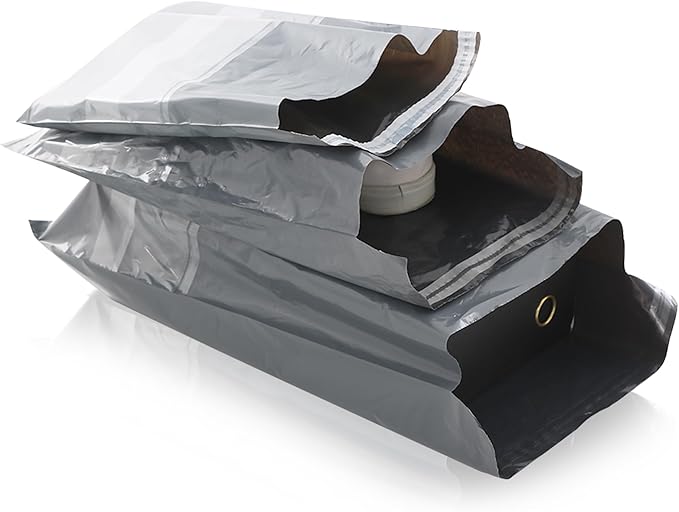 Poly Mailers Shipping Bags (30 Pack) — Self-Seal Plastic Mailing Envelopes, 3 Sizes incl. 8x12, poly mailers 10x13 & 14x19 — Tear & Water-Resistant Plastic Shipping Bags for Clothing Not Padded, Grey